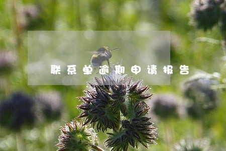 联系单逾期申请报告 联系单逾期申请报告