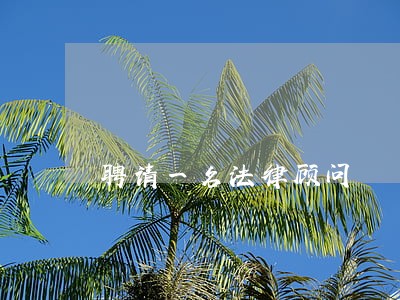 聘请一名法律顾问 聘请一名法律顾问