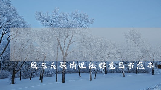 股东关联情况法律意见书范本 股东关联情况法律意见书范本