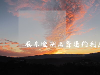 股东逾期出资违约利息 股东逾期出资违约利息