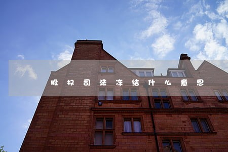 股权司法冻结什么意思 股权司法冻结什么意思