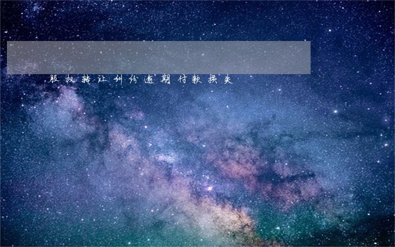 股权转让纠纷逾期付款损失 股权转让纠纷逾期付款损失
