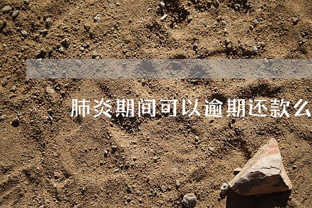 肺炎期间可以逾期还款么 肺炎期间可以逾期还款么
