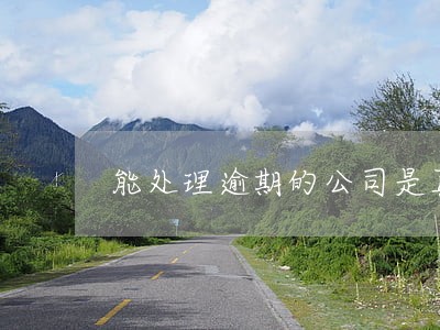 能处理逾期的公司是真实的吗 能处理逾期的公司是真实的吗