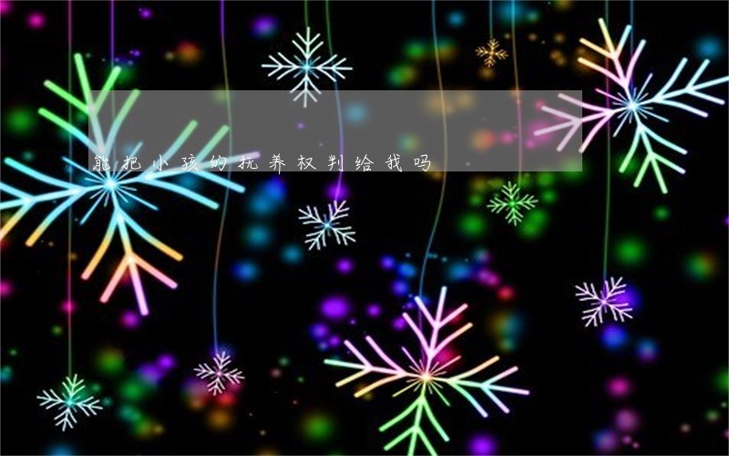 能把小孩的抚养权判给我吗