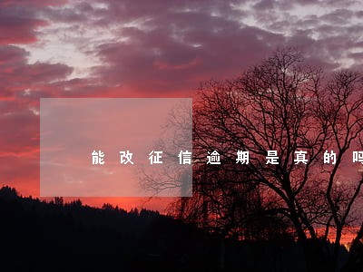 能改征信逾期是真的吗 能改征信逾期是真的吗