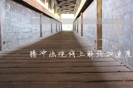 腾冲法院线上解纷加速度