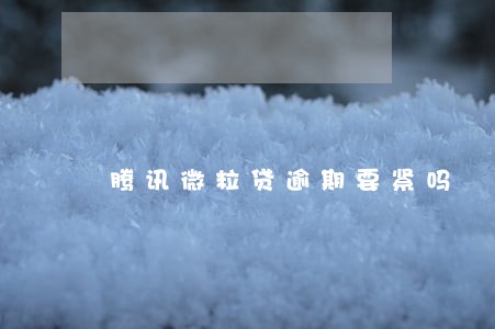 腾讯微粒贷逾期要紧吗 腾讯微粒贷逾期要紧吗
