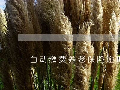 自动缴费养老保险逾期 自动缴费养老保险逾期