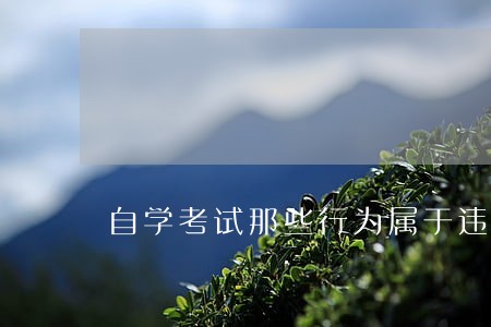 自学考试那些行为属于违法 自学考试那些行为属于违法