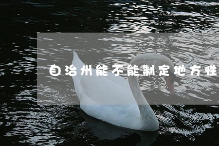 自治州能不能制定地方性法规