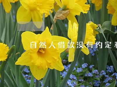 自然人借款没有约定利息逾期利息 自然人借款没有约定利息逾期利息