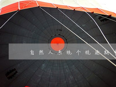 自然人系统个税逾期申报 自然人系统个税逾期申报
