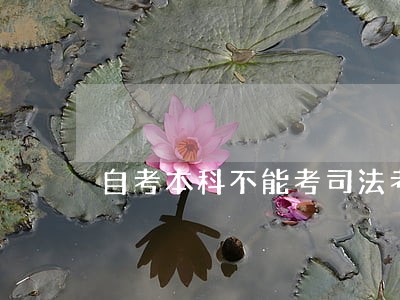 自考本科不能考司法考试 自考本科不能考司法考试