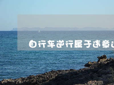 自行车逆行属于违章还是违法