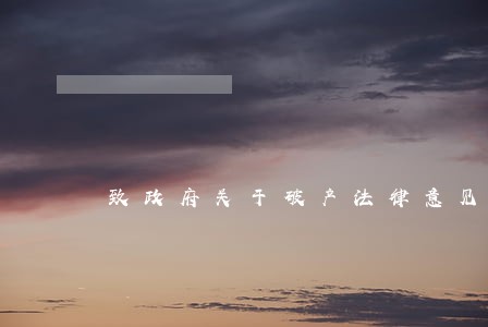 致政府关于破产法律意见书 致政府关于破产法律意见书