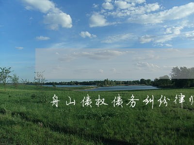 舟山债权债务纠纷律师收费 舟山债权债务纠纷律师收费