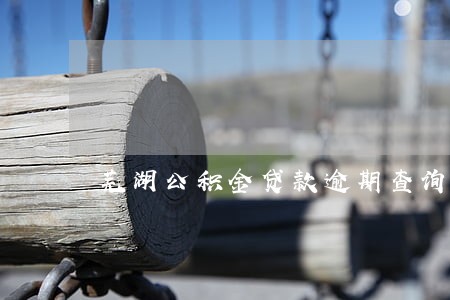 芜湖公积金贷款逾期查询