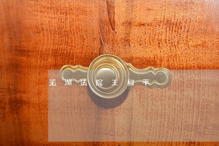 芜湖法院王和平 芜湖法院王和平