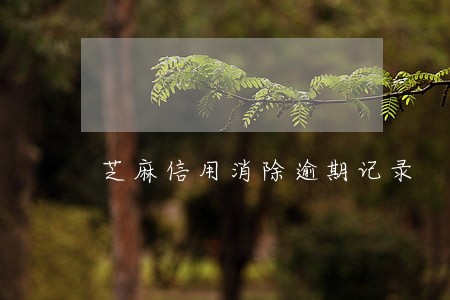 芝麻信用消除逾期记录