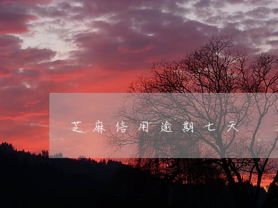 芝麻信用逾期七天 芝麻信用逾期七天