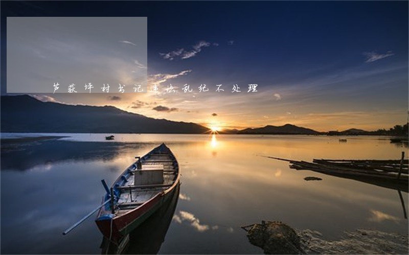 芦荻坪村书记违法乱纪不处理 芦荻坪村书记违法乱纪不处理