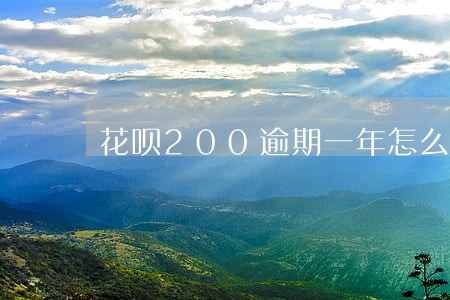 花呗200逾期一年怎么办 花呗200逾期一年怎么办