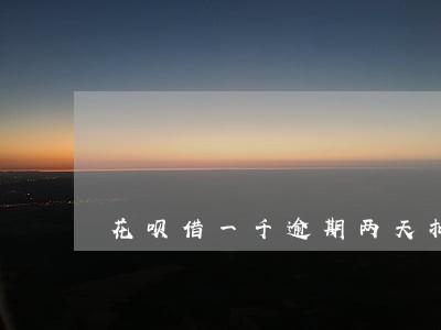 花呗借一千逾期两天扣多少利息 花呗借一千逾期两天扣多少利息