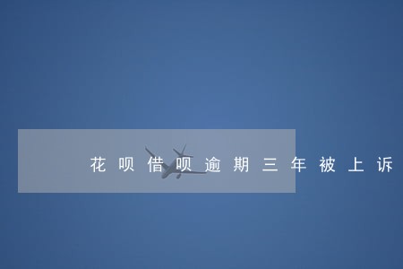 花呗借呗逾期三年被上诉