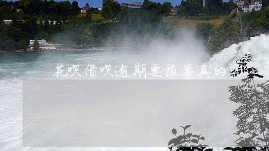花呗借呗逾期要报案真的吗 花呗借呗逾期要报案真的吗