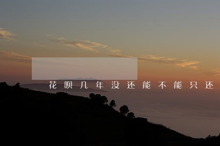 花呗几年没还能不能只还本金 花呗几年没还能不能只还本金