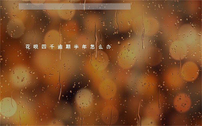 花呗四千逾期半年怎么办 花呗四千逾期半年怎么办