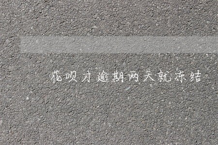 花呗才逾期两天就冻结 花呗才逾期两天就冻结