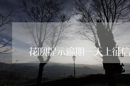 花呗提示逾期一天上征信吗 花呗提示逾期一天上征信吗