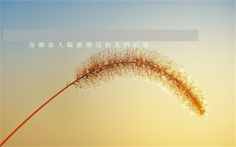 花呗新人版逾期没有关的后果 花呗新人版逾期没有关的后果