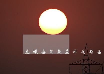 花呗无欠款显示逾期无法使用
