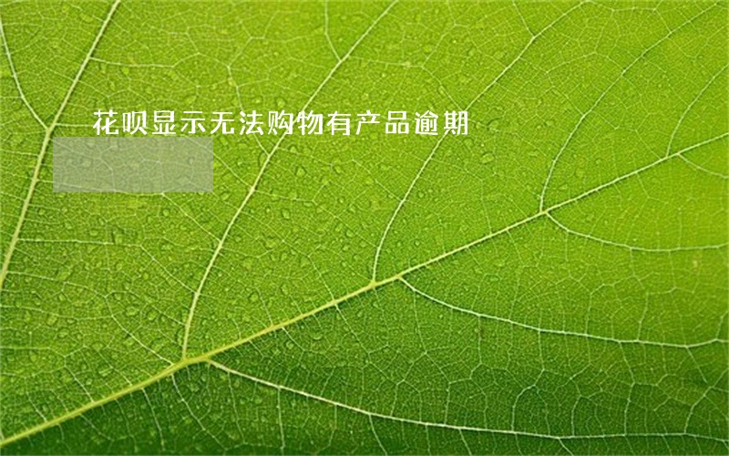 花呗显示无法购物有产品逾期