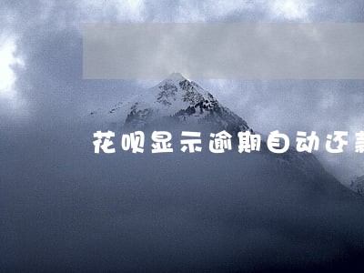 花呗显示逾期自动还款 花呗显示逾期自动还款