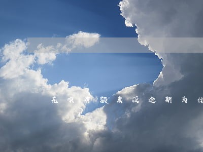 花呗有额度没逾期为什么不能用 花呗有额度没逾期为什么不能用