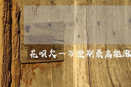 花呗欠一万逾期最高能涨多少 花呗欠一万逾期最高能涨多少