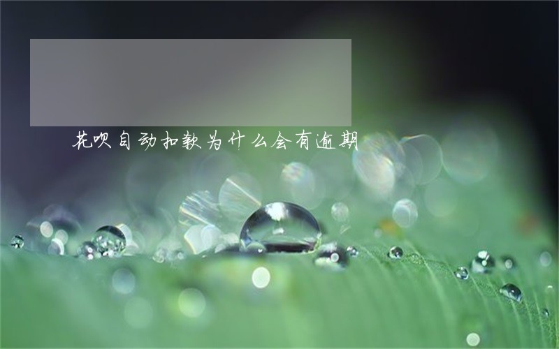 花呗自动扣款为什么会有逾期 花呗自动扣款为什么会有逾期