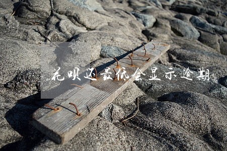 花呗还最低会显示逾期 花呗还最低会显示逾期