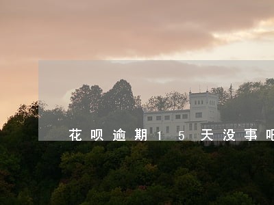 花呗逾期15天没事吧 花呗逾期15天没事吧