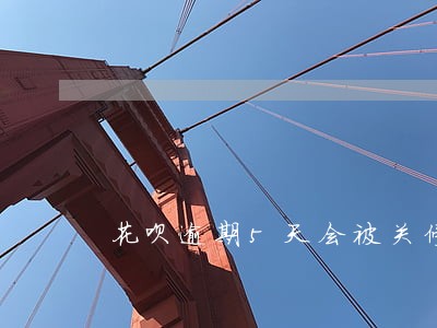 花呗逾期5天会被关停吗 花呗逾期5天会被关停吗