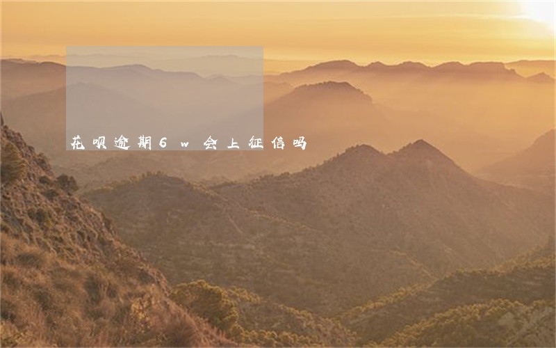 花呗逾期6w会上征信吗 花呗逾期6w会上征信吗