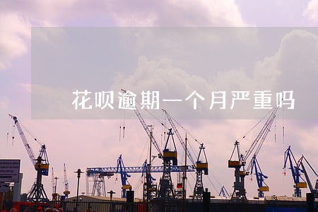 花呗逾期一个月严重吗 花呗逾期一个月严重吗