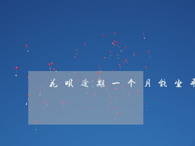 花呗逾期一个月能坐飞机吗 花呗逾期一个月能坐飞机吗