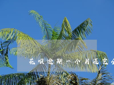 花呗逾期一个月还完全款还款 花呗逾期一个月还完全款还款
