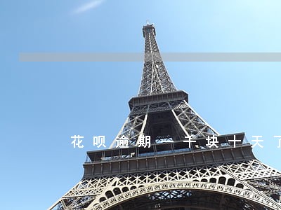 花呗逾期一千块十天了 花呗逾期一千块十天了