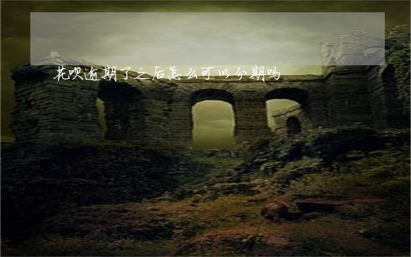 花呗逾期了之后怎么可以分期吗 花呗逾期了之后怎么可以分期吗